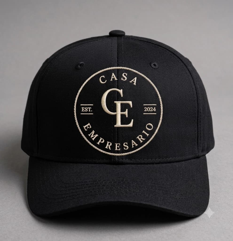 Black Casa Empresario snapback cap with the embroidered CE crest