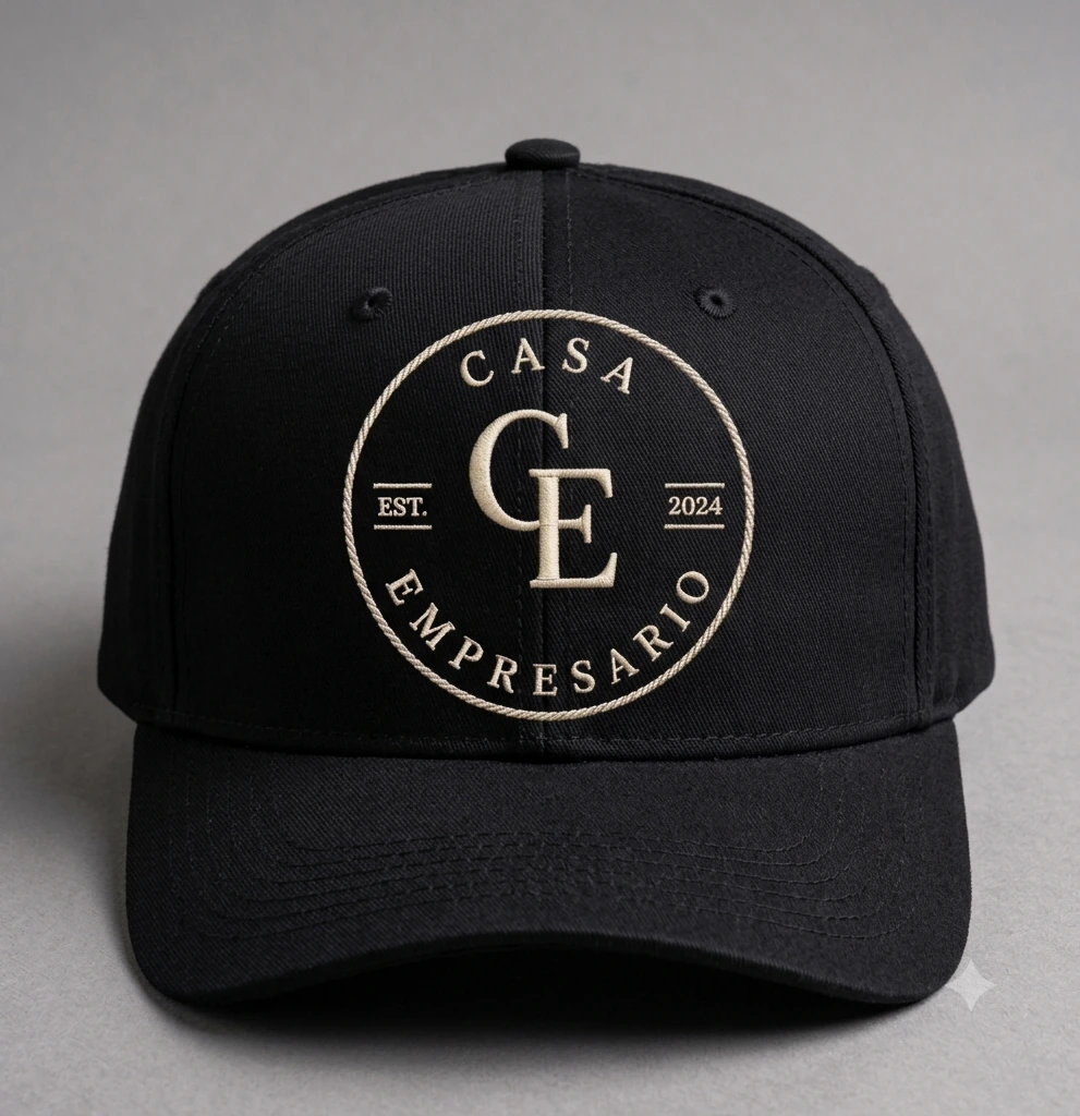 Black Casa Empresario snapback cap with the embroidered CE crest
